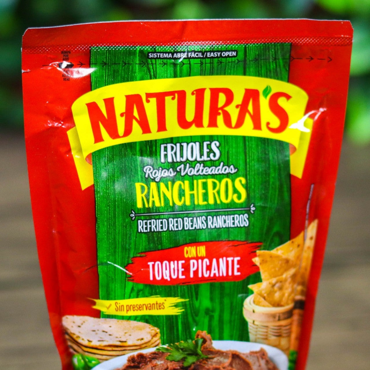 Frijoles Rojos Volteados Rancheros Picantes marca Naturas. 210g