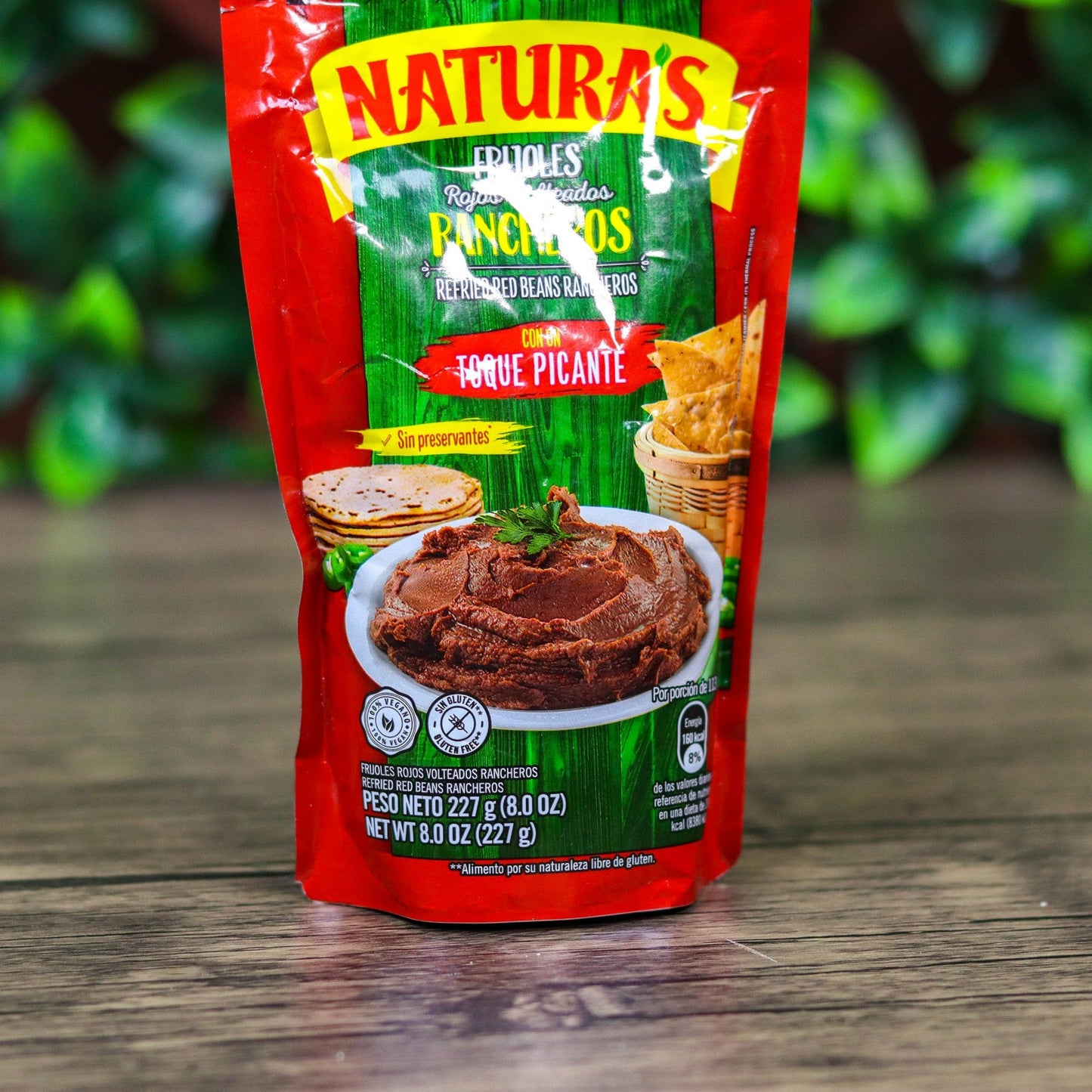 Frijoles Rojos Volteados Rancheros Picantes marca Naturas. 210g