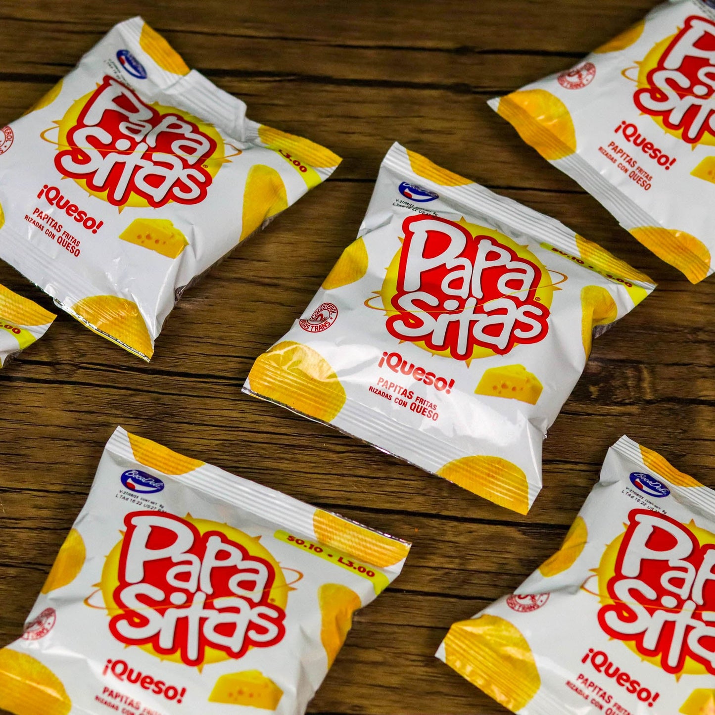 Papasitas queso pequeñas. (6 unidades). 9g. Bocadeli