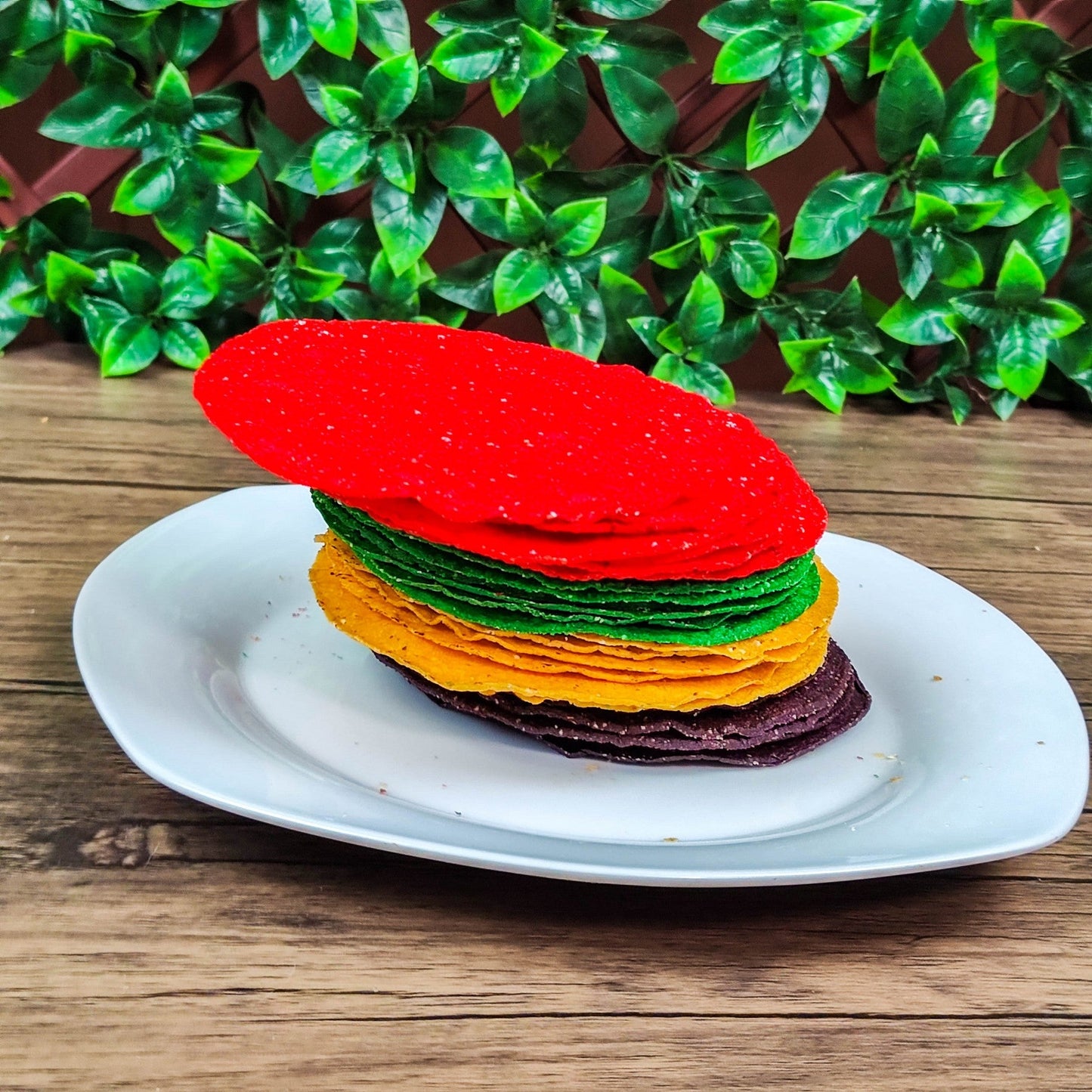 Tostadas onduladas de colores. 300g