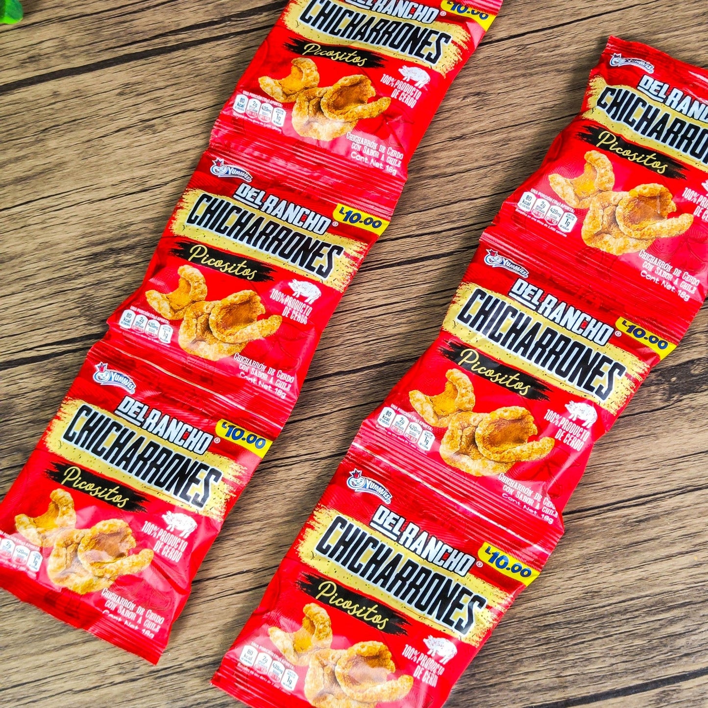 Churro chicharrones del rancho. (6 unidades). Churros pequeños. 18g. Yummies