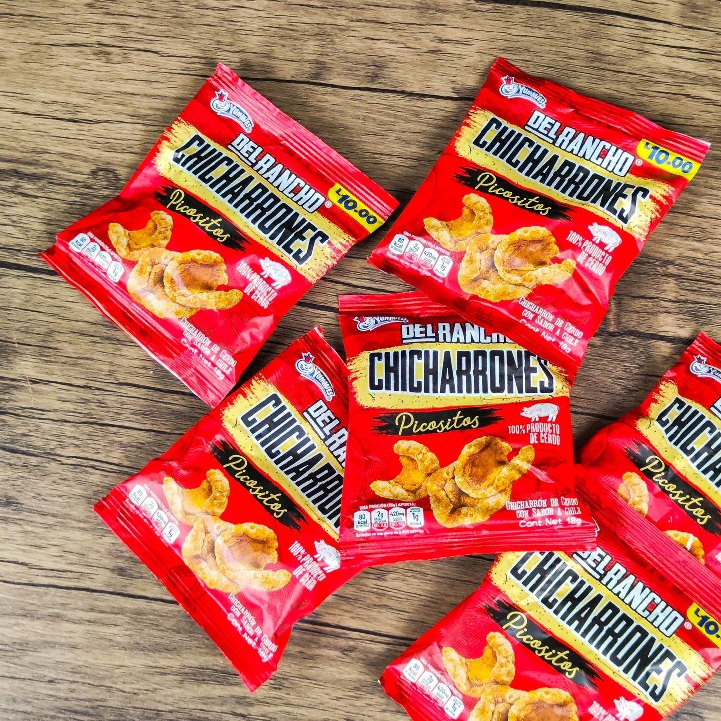 Churro chicharrones del rancho. (6 unidades). Churros pequeños. 18g. Yummies