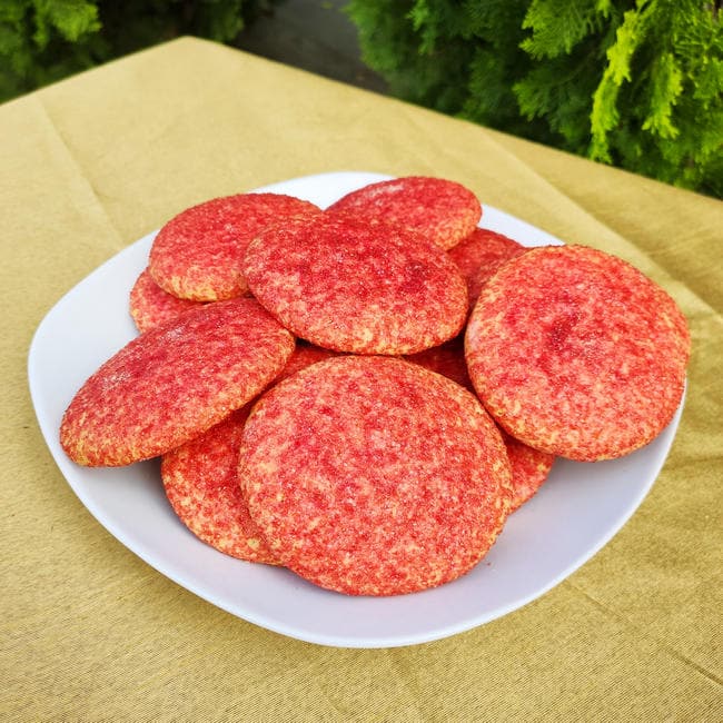 Galleta Polvoron roja redonda. 15 unidades. 375g. Breadco