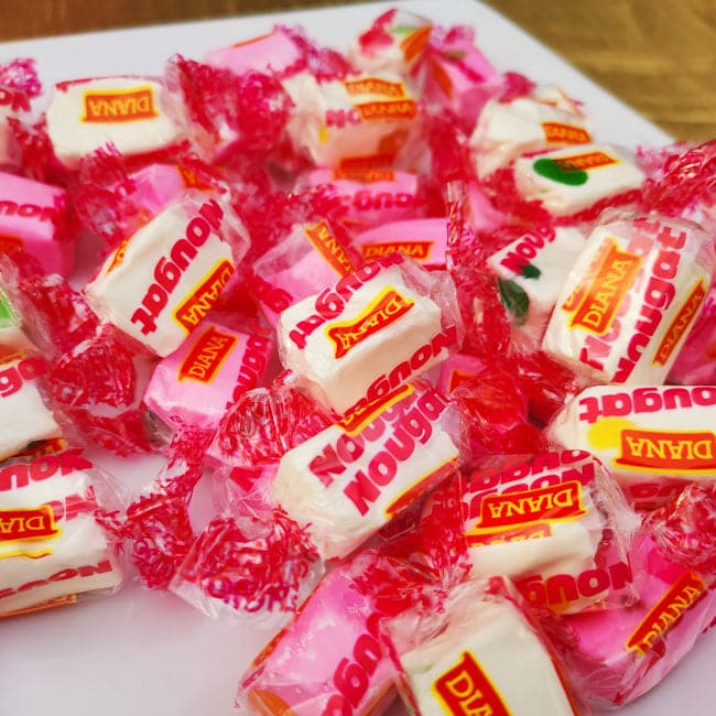 Caramelo Nougat de Fresa o Vainilla. Paquete con 23 caramelos. 191g