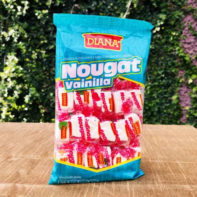 Caramelo Nougat de Fresa o Vainilla. Paquete con 23 caramelos. 191g