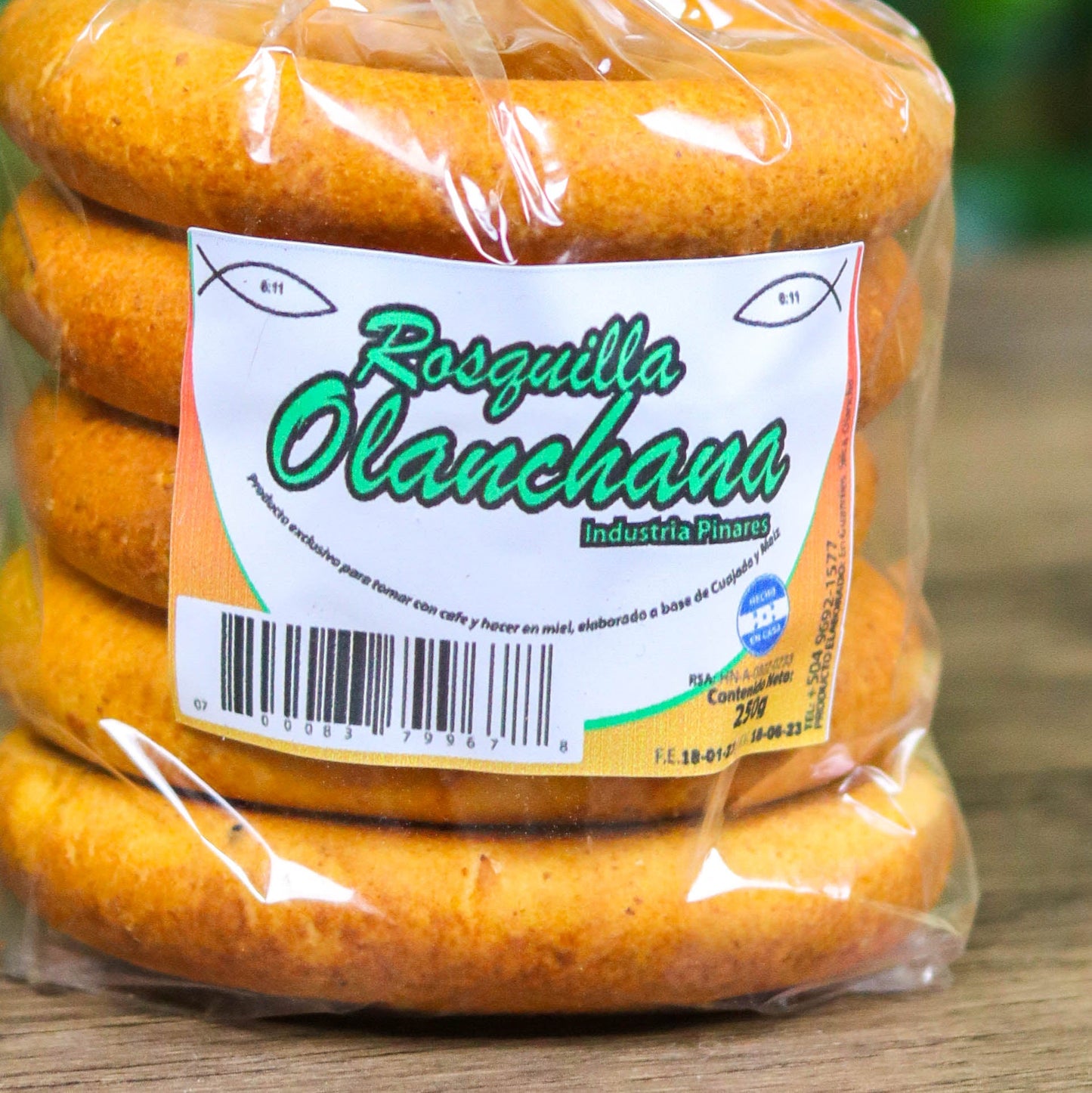 Rosquilla Olanchana tradicional. 250 g. Industrias Pinares