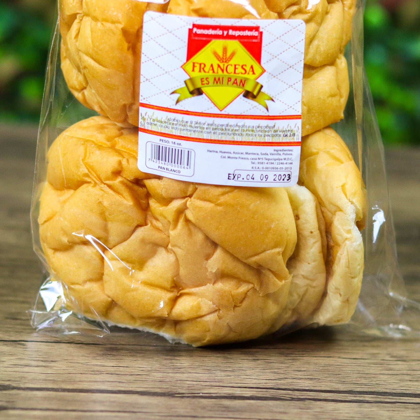Bolsa de Pan blanco tradicional hondureño. 453g. Francesa es mi pan