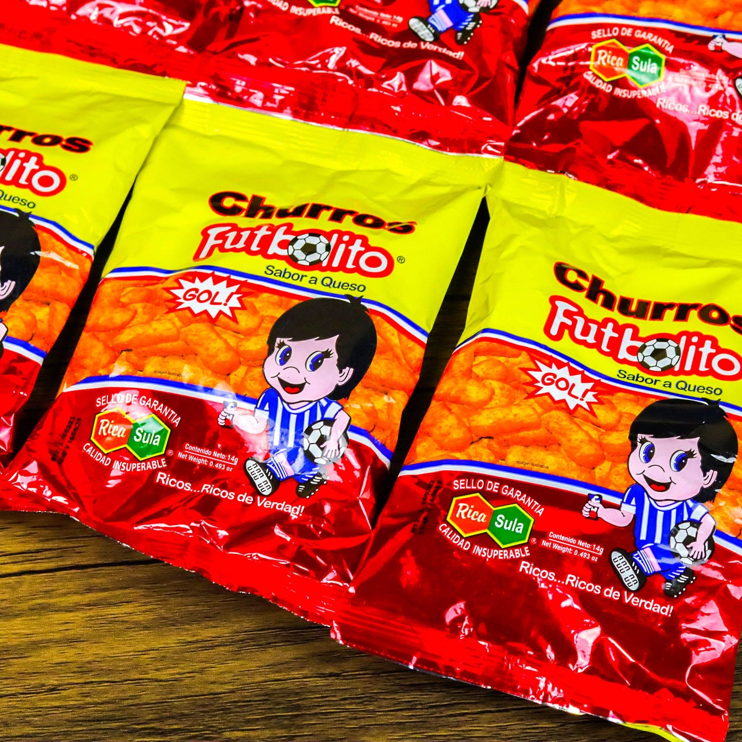 Churro Futbolito pequeño. (6 unidades). 14g. Rica Sula