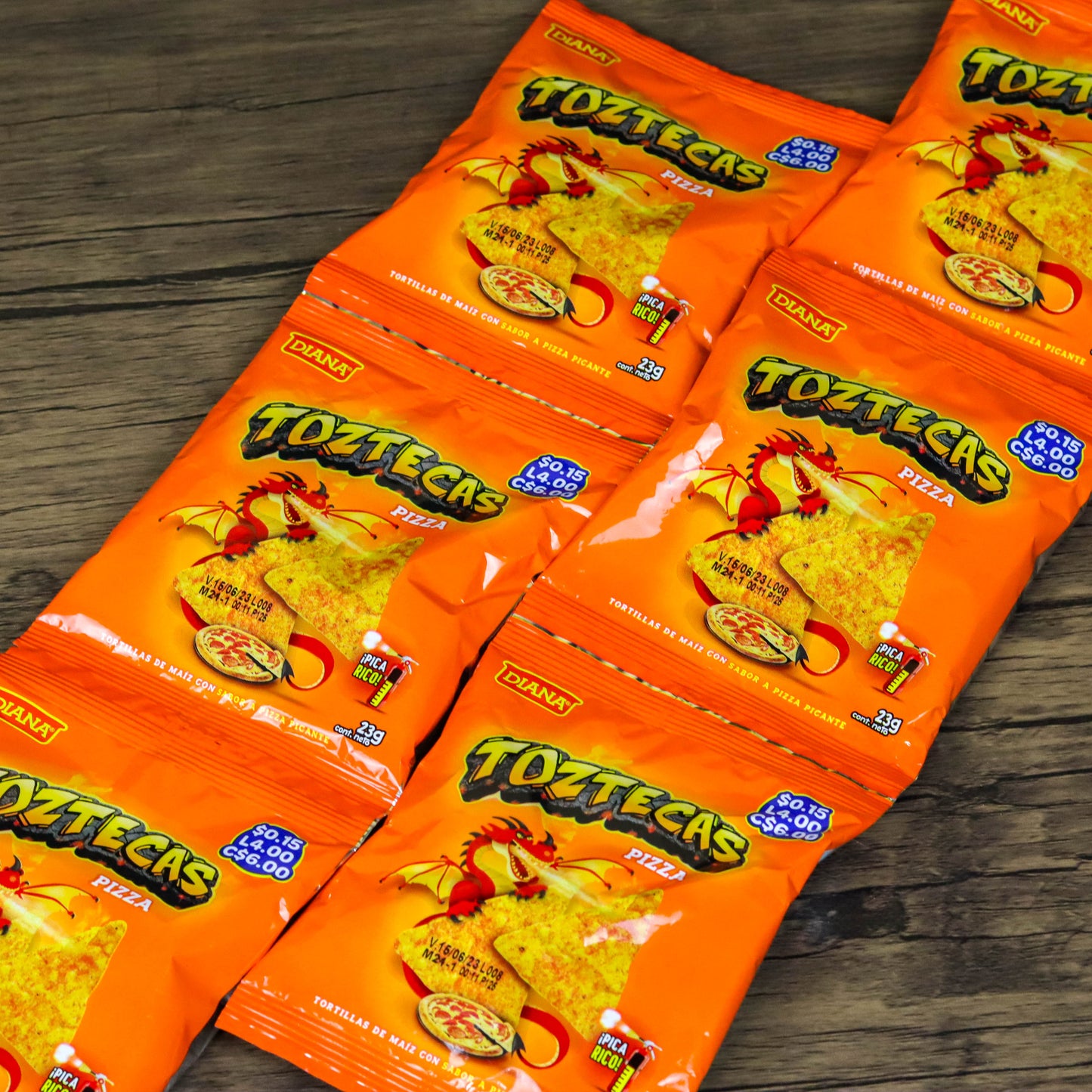 Toztecas Original o Pizza pequeños. (6 unidades). 23g. Diana