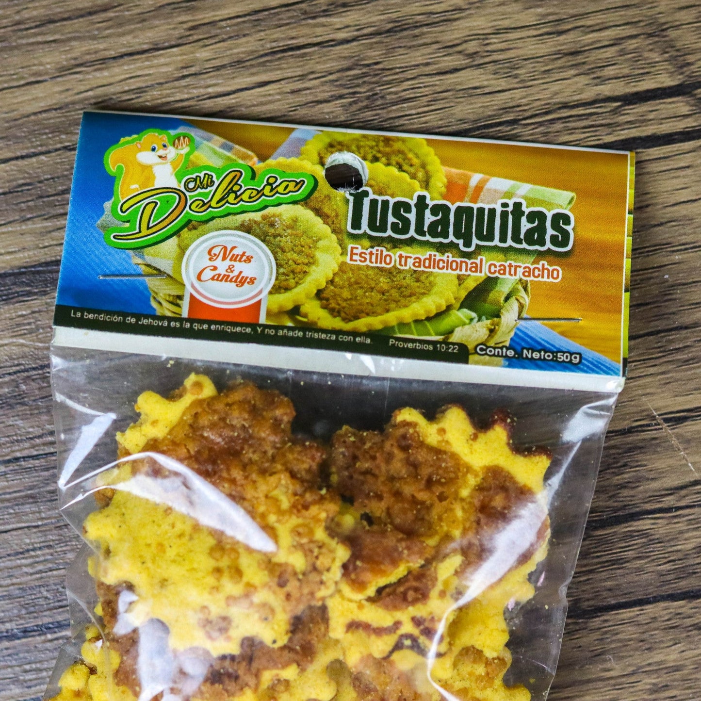 Tustaquitas. Estilo tradicional catracho. 50g. Mi Delicia