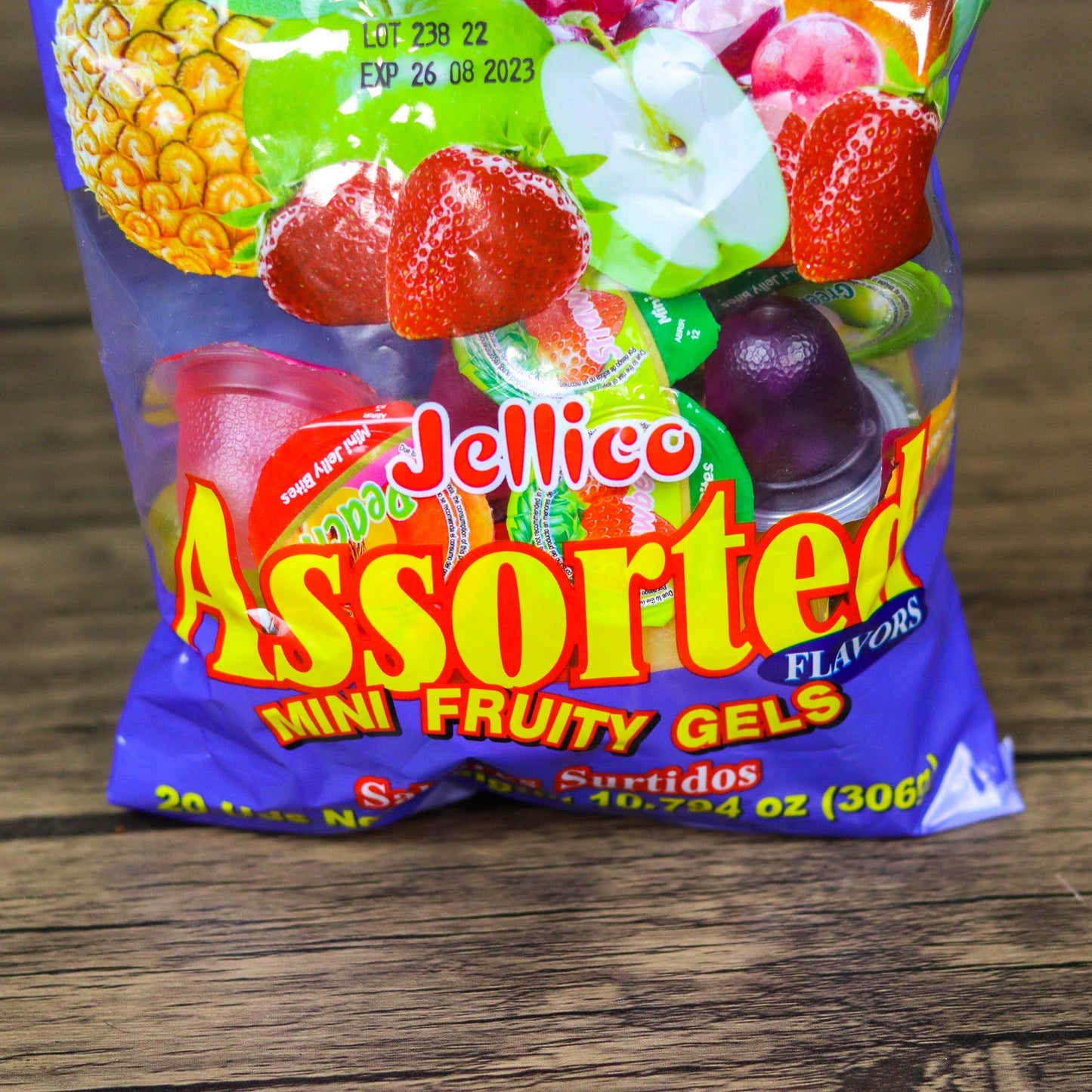 Jellico. Mini frutas en gel. Paquete surtido. 20 unidades. 306 g