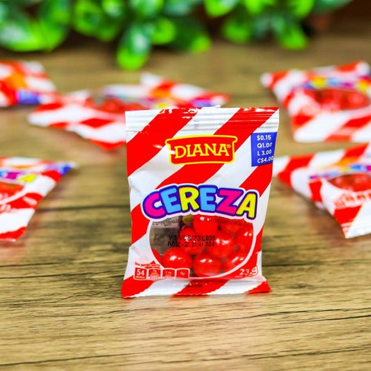 Cerezas Diana. (6 unidades). Paquetitos pequeños. 23g. Boquitas Diana
