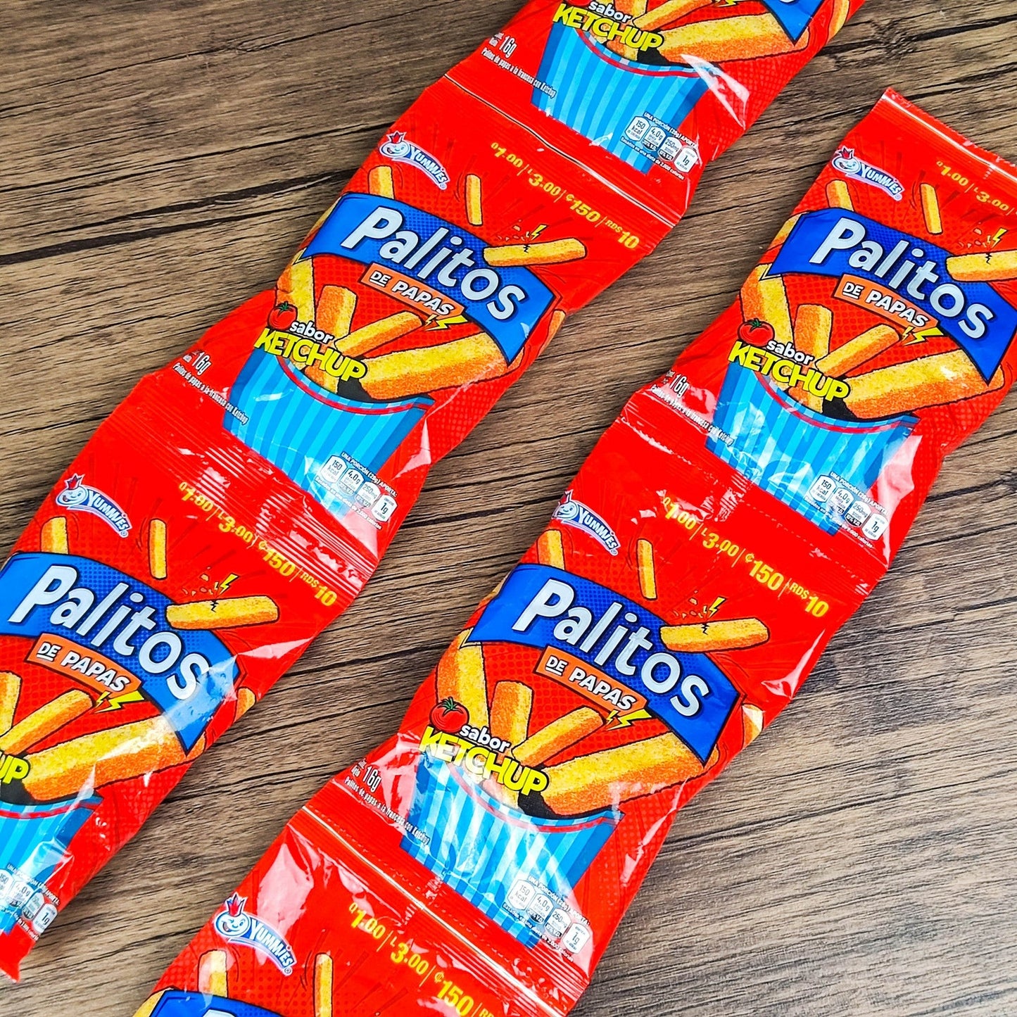 Palitos de papa de Yummies. (6 unidades). Churro pequeño. 16g. Yummies