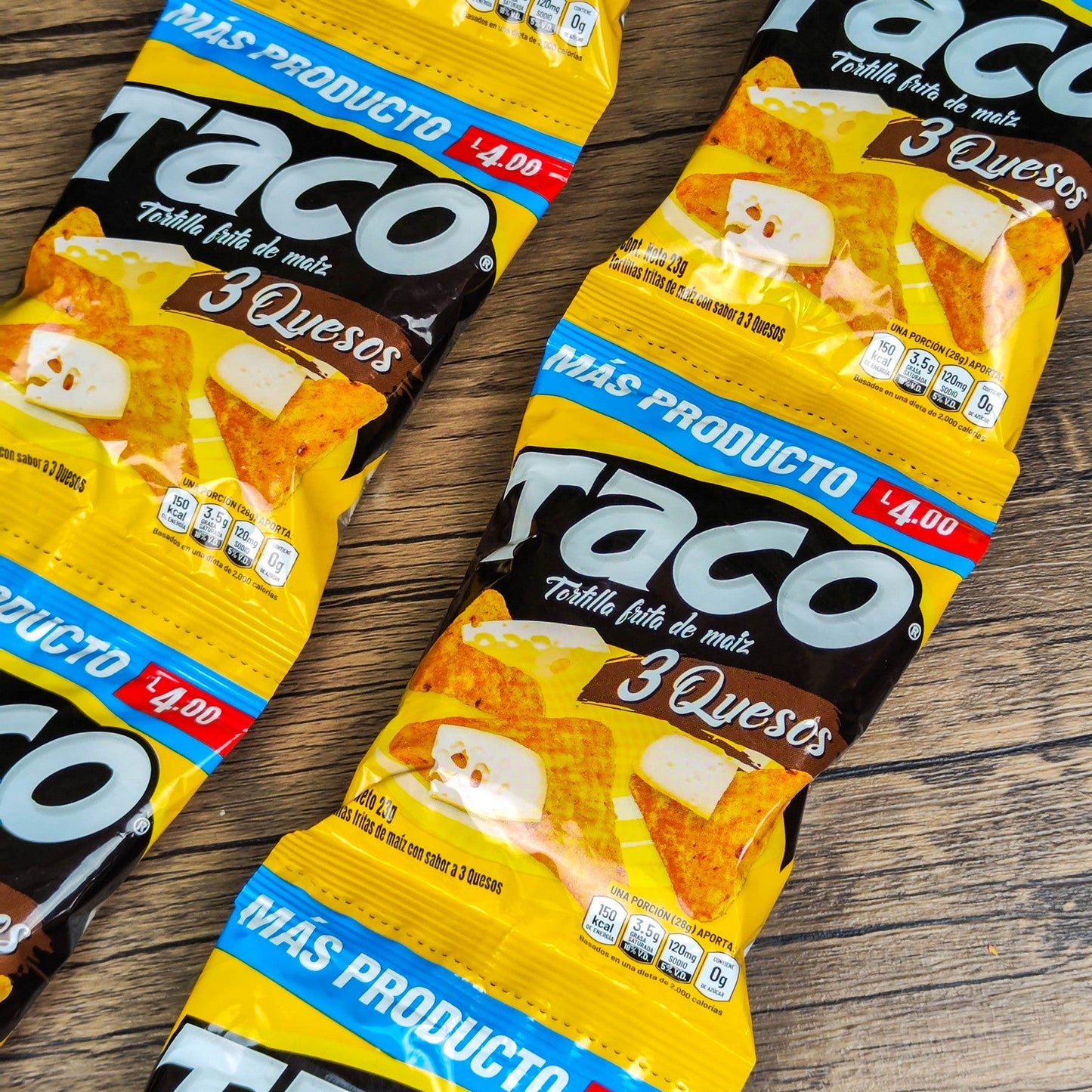 Churro Taco de Yummies. (6 unidades). Todos los sabores. Tamaño pequeño. 23g. Yummies
