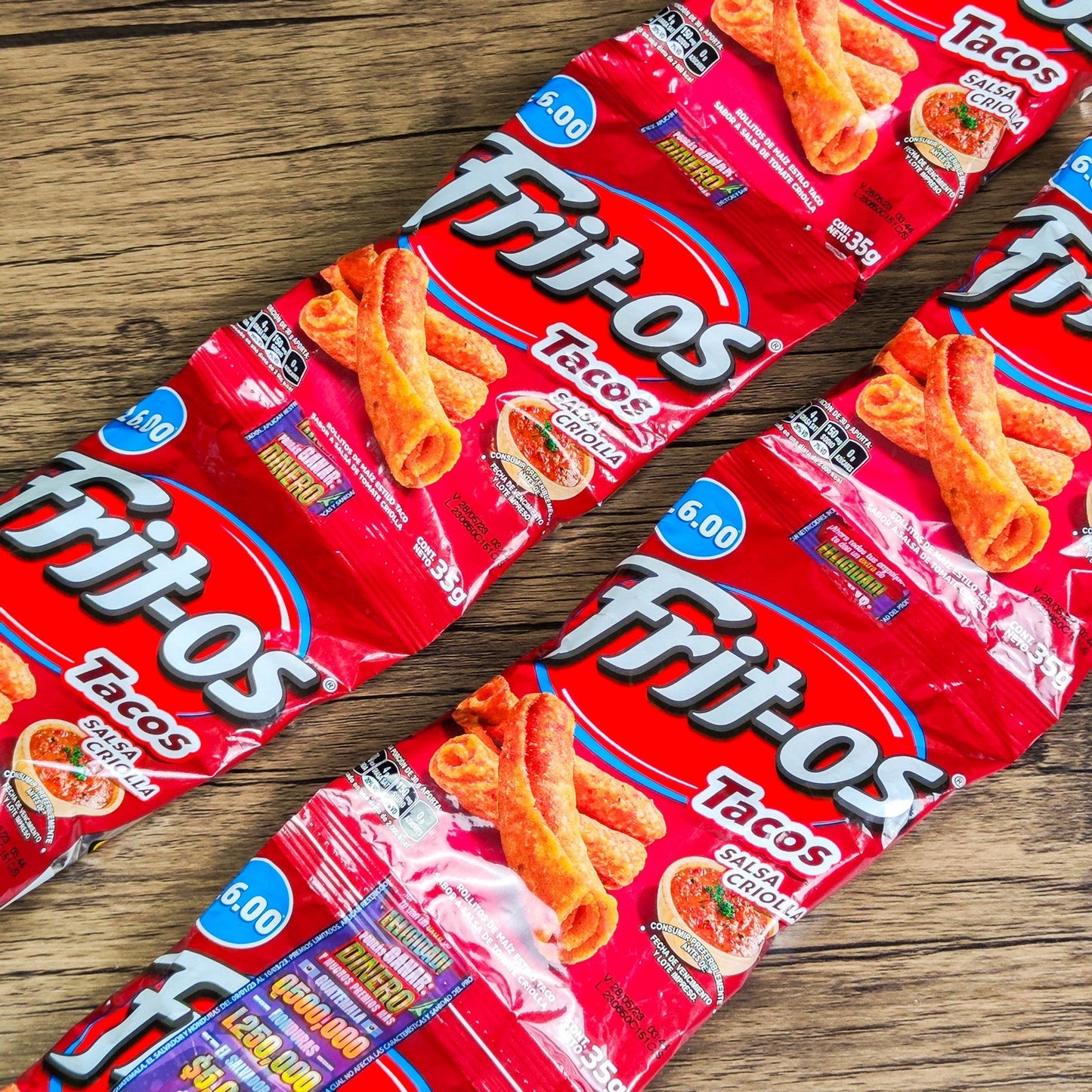 Frit-os Tacos. (6 unidades). Churros pequeños. 35g. Frito-Lay