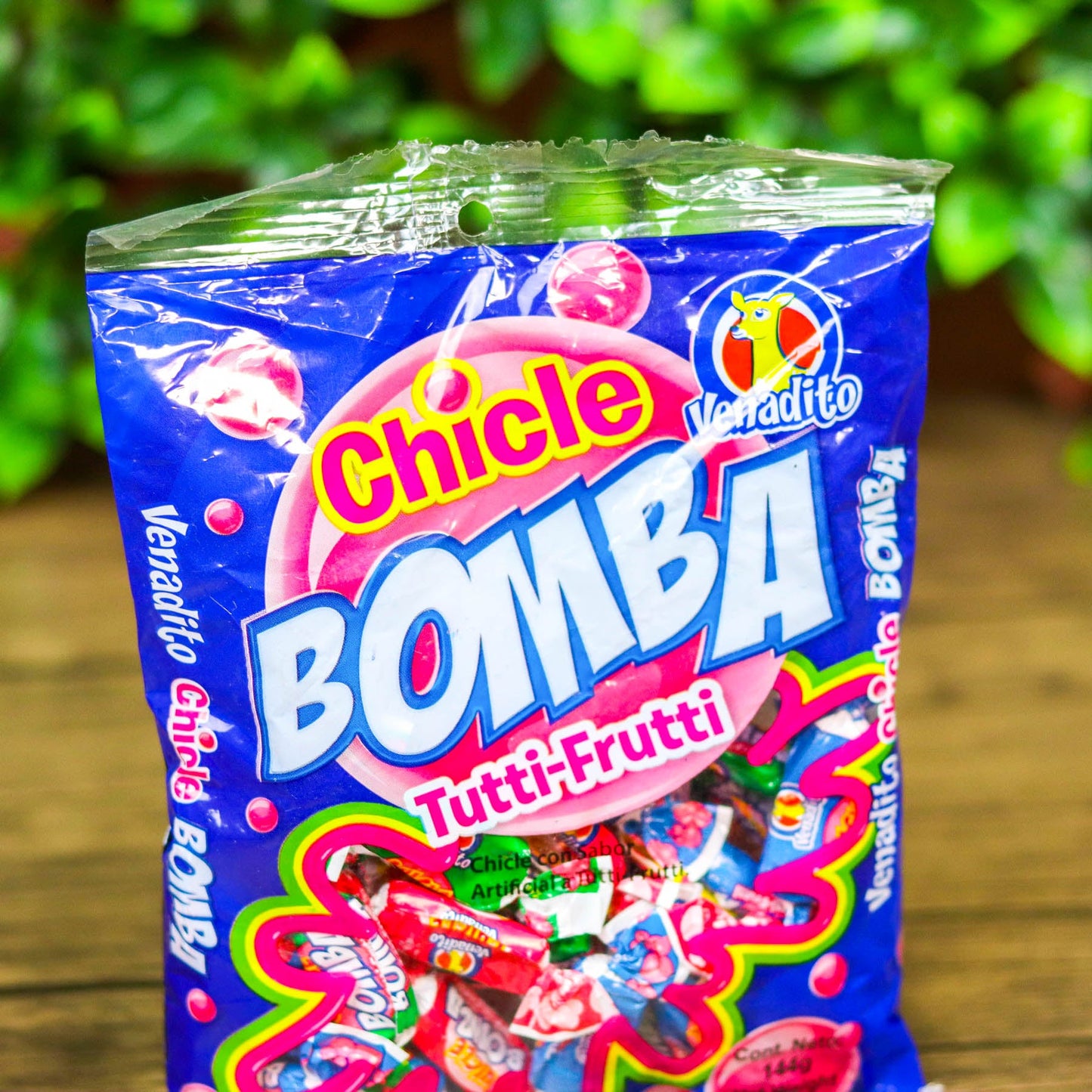 Chicle bomba Tutti-Frutti. Paquete. 144g. Confites venadito