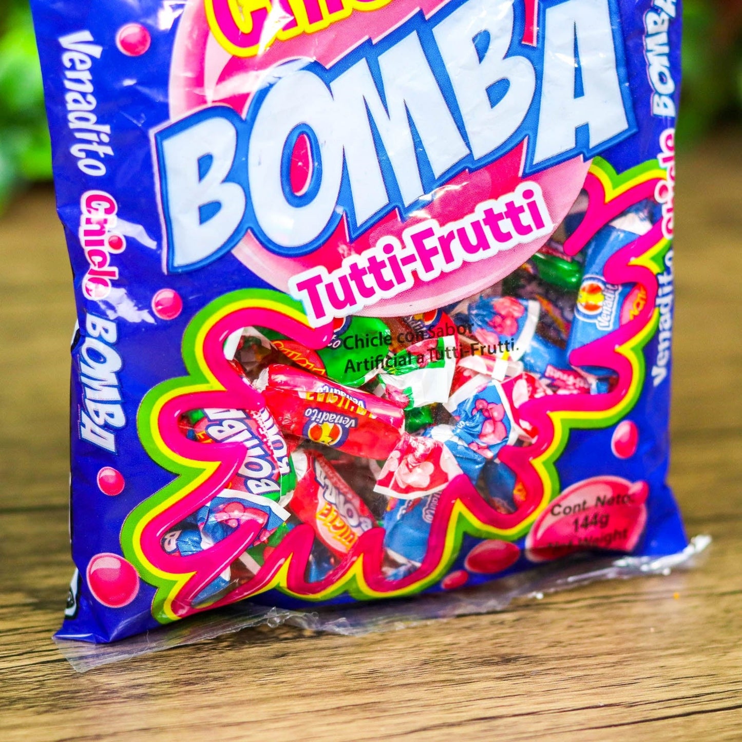 Chicle bomba Tutti-Frutti. Paquete. 144g. Confites venadito