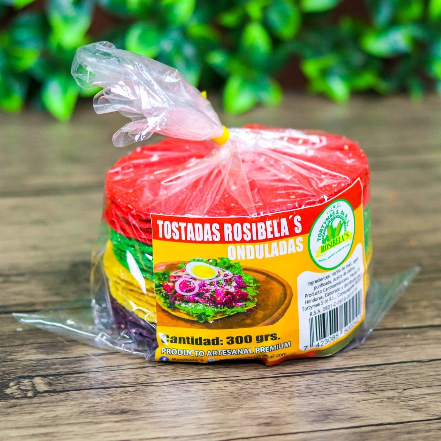 Tostadas onduladas de colores. 300g