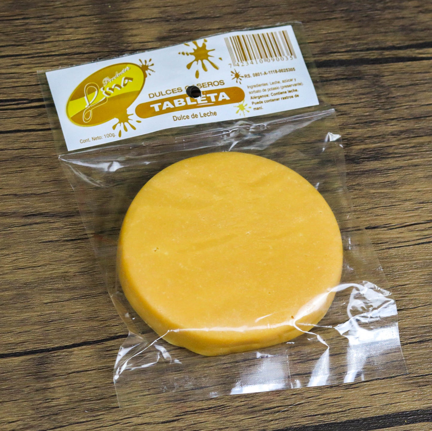 Tableta de dulce de leche. 100g. Productos Lina