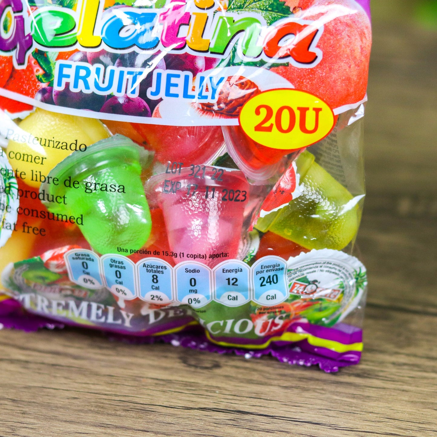 Mini frutas en gel. Paquete surtido. 20 unidades. 308 g